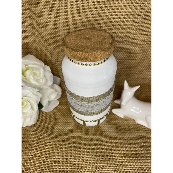 Hand painting Christmas Jar with snowflake / Christmas decorative jars - Picture 9 of 10